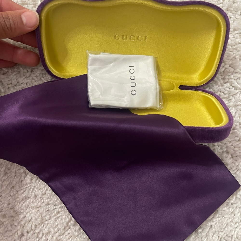 Gucci Purple and Yellow Eyewear Case with Cloth